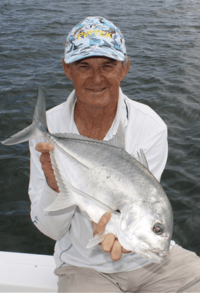 Giant trevally are one of the author’s favourite Broadwater fish and great fun on light gear.