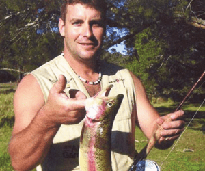 A solid rainbow trout caught from the stream at Milani.