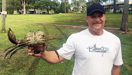 Mark with a mud crab.