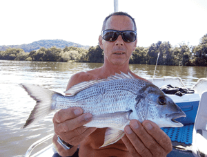 Quality bream such as this one will school up around the full moons over the next few months and respond to a variety of small lures. 