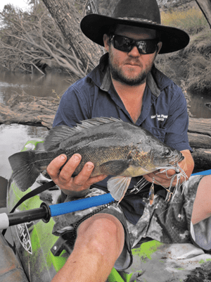 Mark’s first yellowbelly from a kayak.