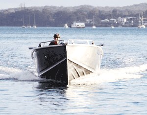 Head-on shot with the SLTs installed – boat remains level.