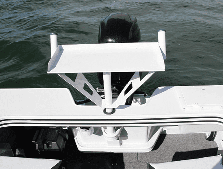 The new removable bait board has a couple of rod holders fitted.