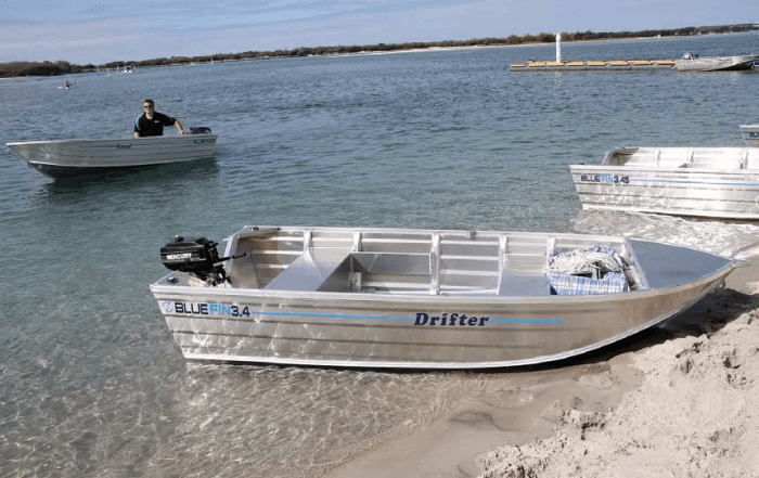 Various size outboards suit the Drifter.