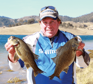 Alan McNamara with the final winning bass bag.