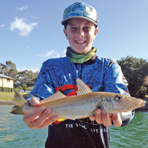 Mitch with a stonker whiting that took a yabby.