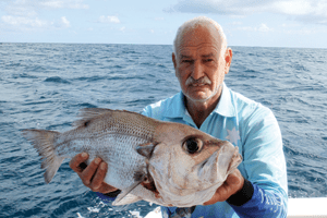 The first pearl perch of the trip weighed close to 6kg.