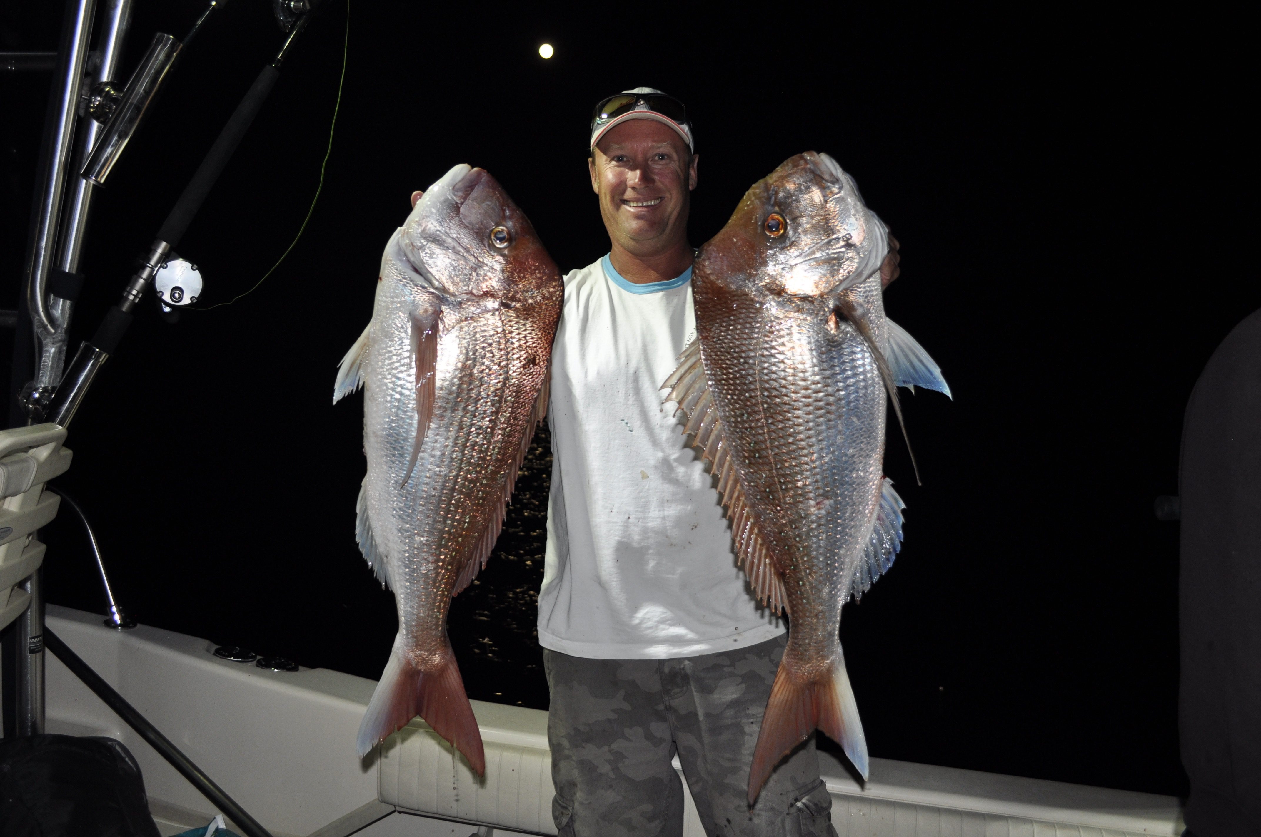 A couple of snapper taken by Jason on the author’s last trip out to the Barwon Banks on the full moon.