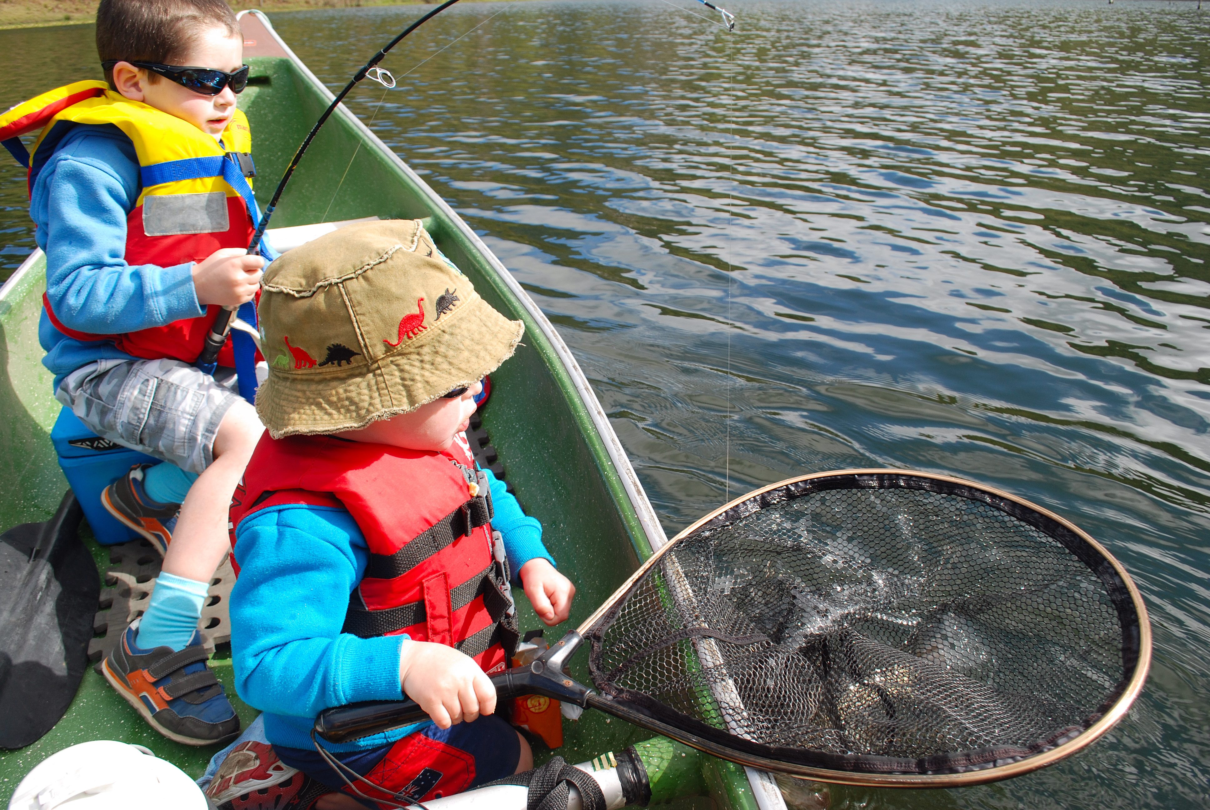 Kids get a sense of accomplishment from simply netting a sibling’s catch.