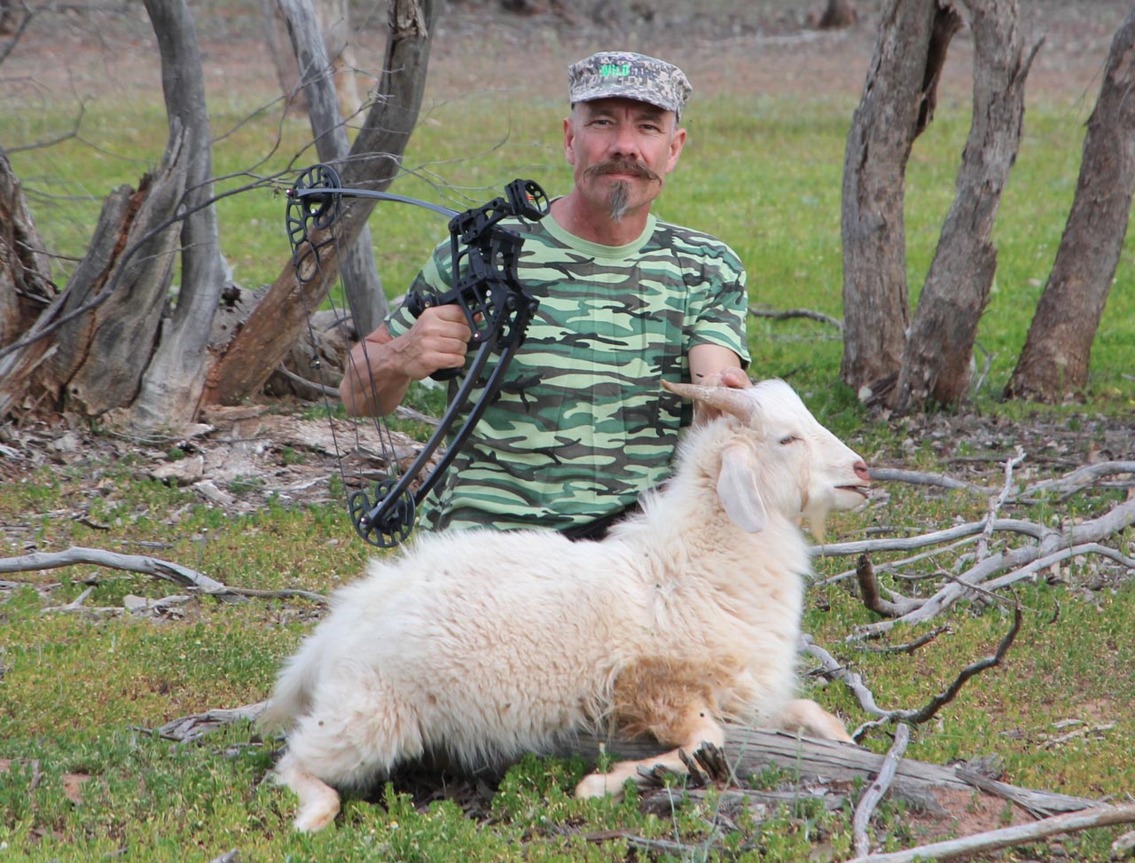 The SR Xtreme may be small, but it delivered a 100g broadhead-tipped arrow with full penetration on this midsized goat.