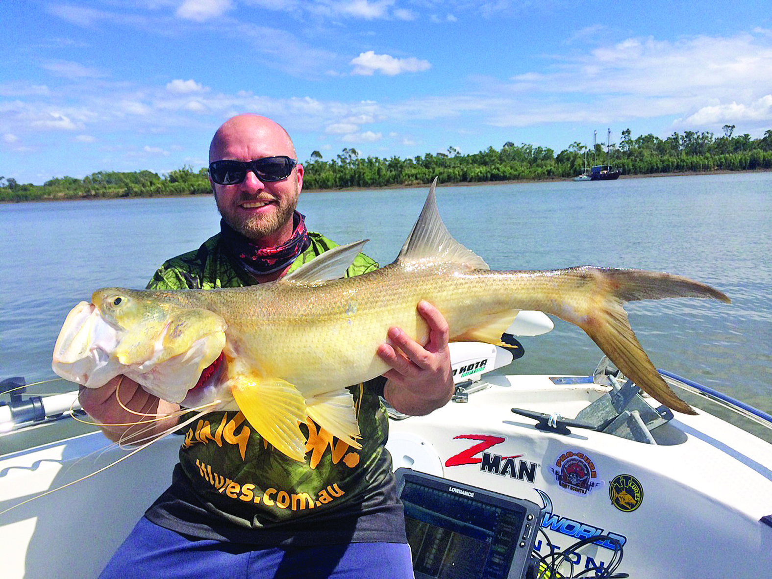 A solid king threadfin hooked by Chris Stratford.