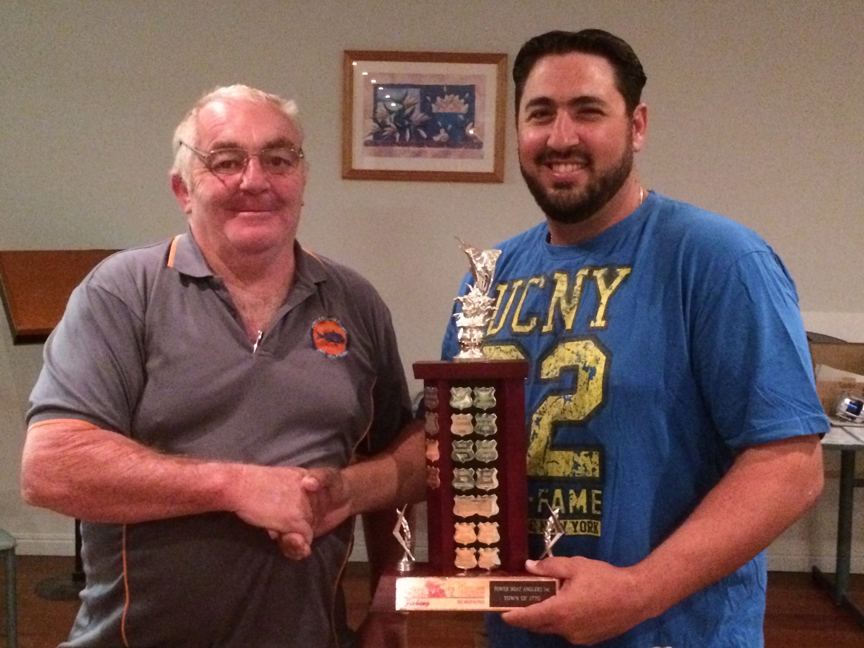 Silvano Gordano received the 1770 BNB Trophy from club secretary Daryl Burgess.