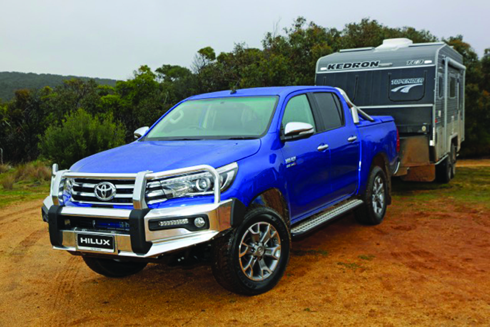The latest HiLux made short work of towing a Kedron Caravan off-road.