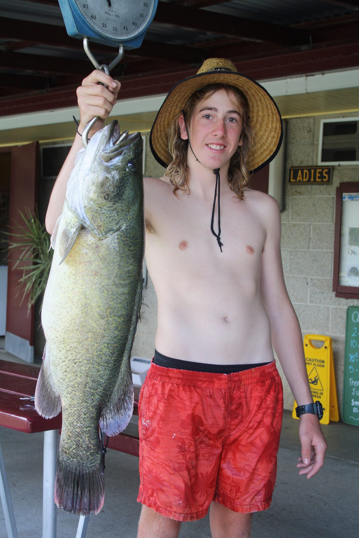 Connor Barrett from Tenterfield with an 81cm Glenlyon Dam cod caught on a yellow four-spin Bassman Spinnerbait.