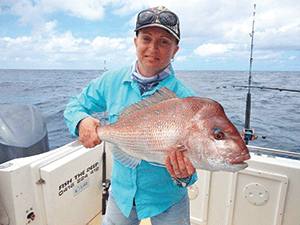 Regular customer Kerry with a quality snapper.