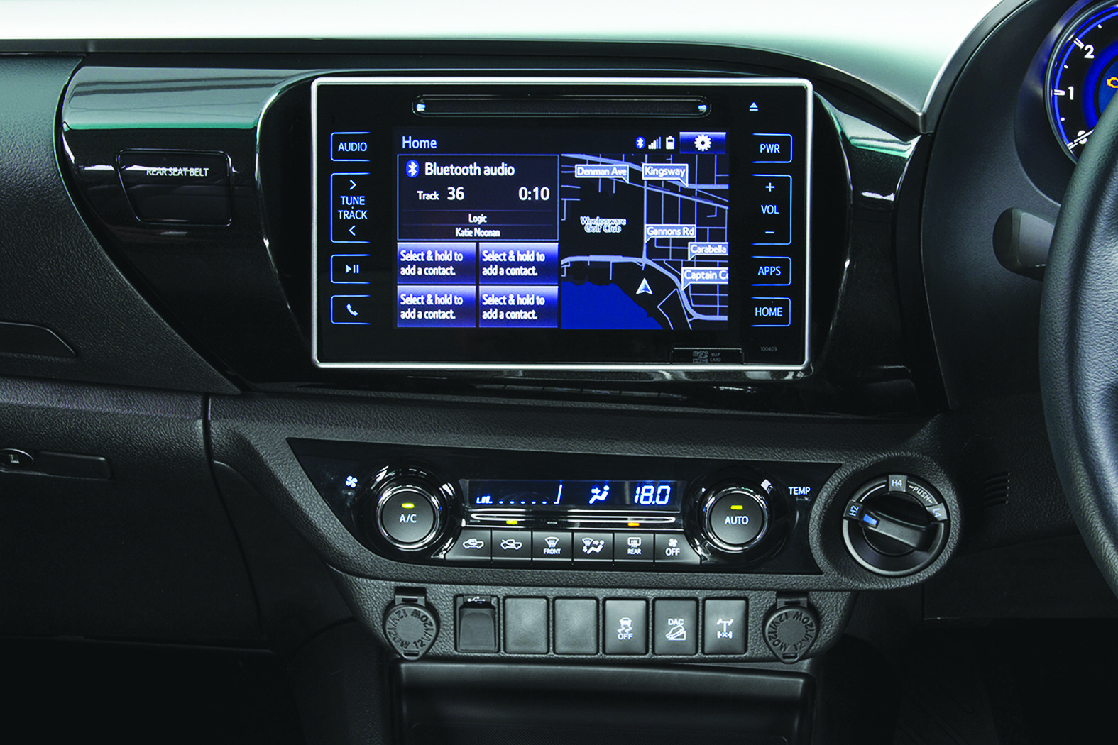 The large touchscreen display features everything you need.