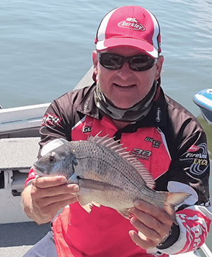 Wishey with one of the many solid bream pulled from the Clarence River.