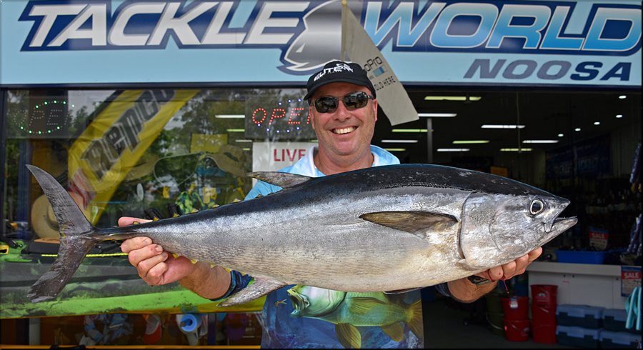 Richard James from Sunshine Beach won the $50.00 Davo's Fish of the Week prize with this 12kg longtail tuna from Big Hall's Reef.