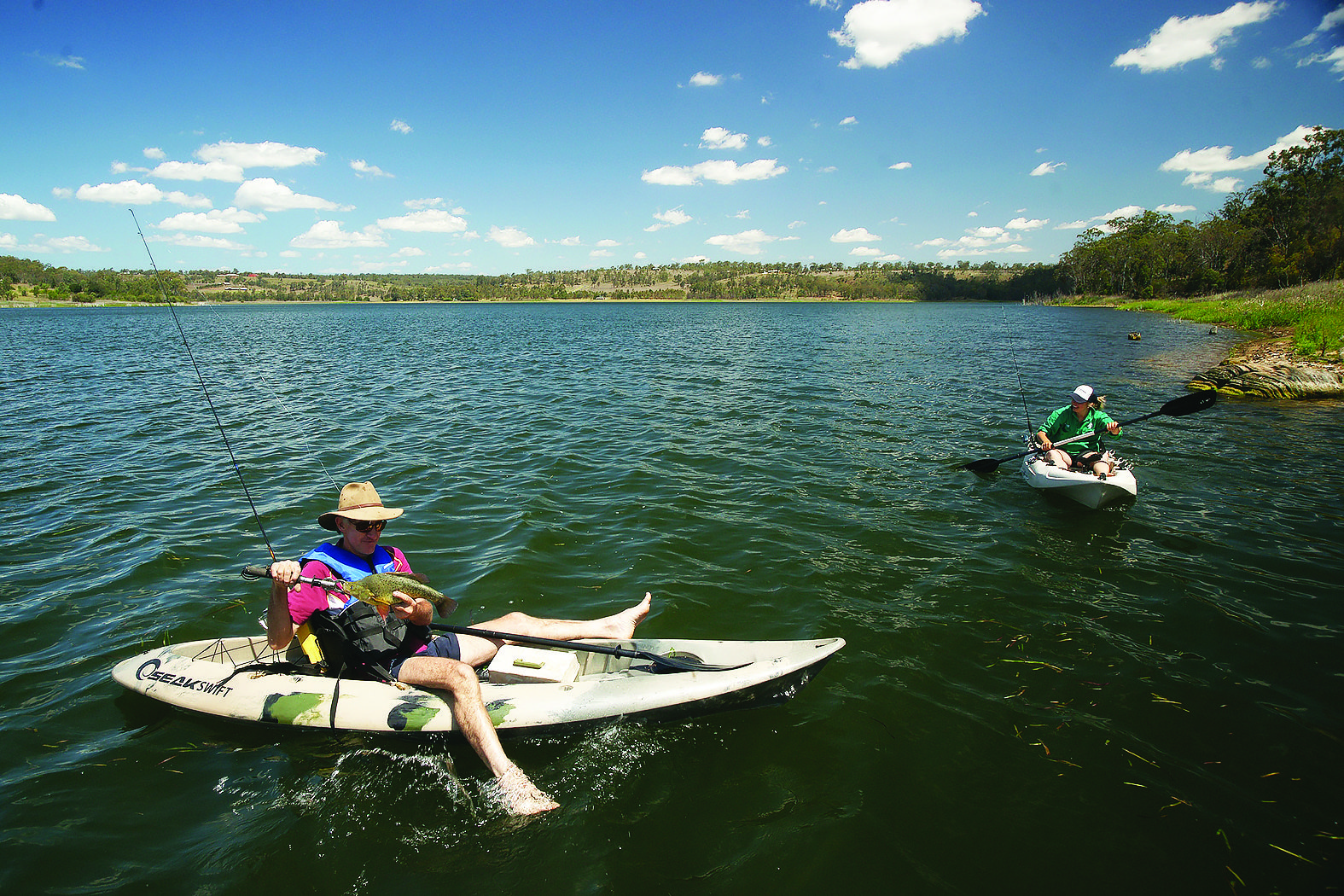 Patrolling the drop-off ledges with live baits and lures to mimic baitfish activity paid dividends for Kelvin Wilson.