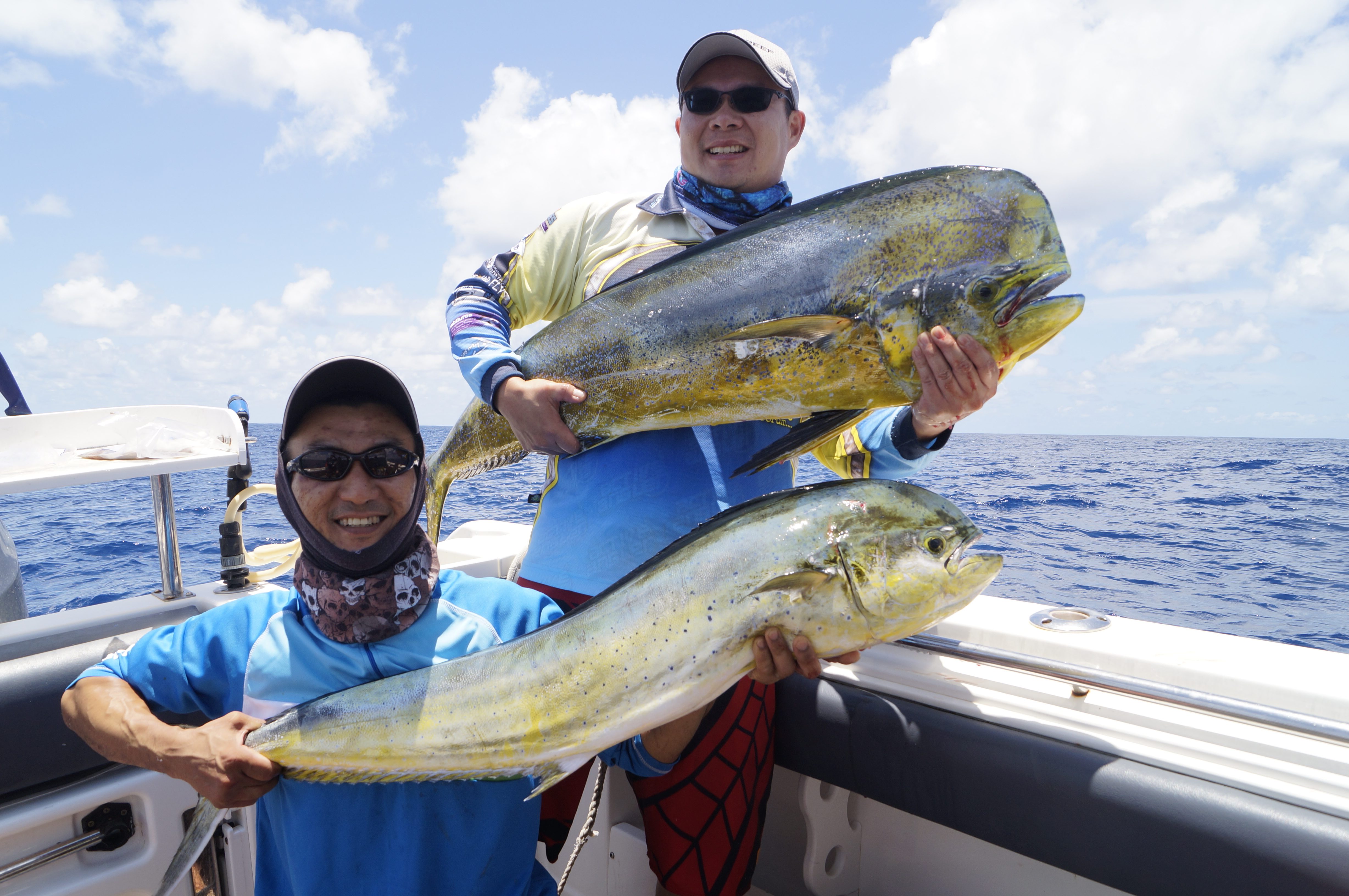 Glenn and Alston were stoked with their PB dolphinfish.