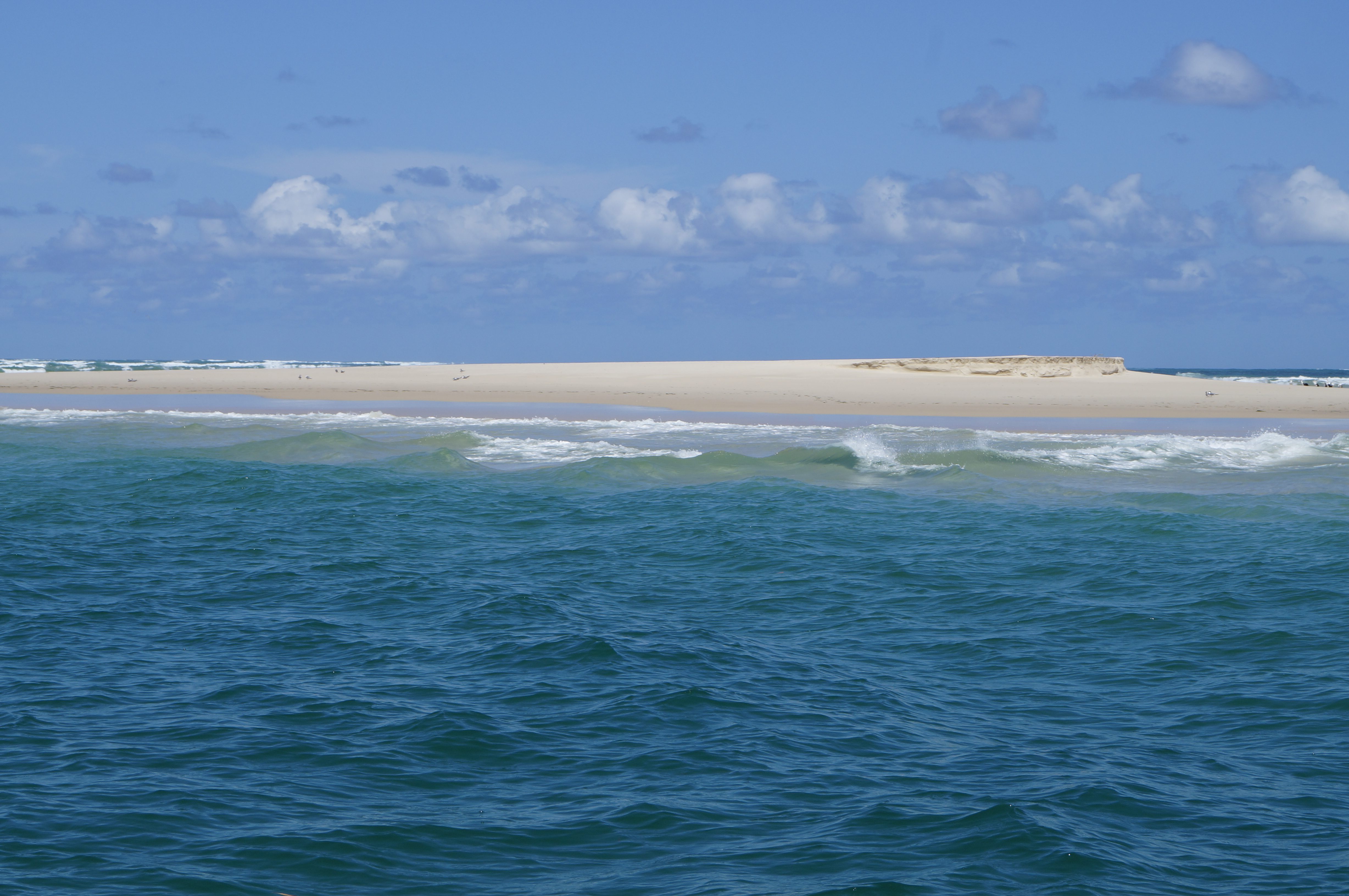 This large sand island in the middle of the bar has become a good reference point.