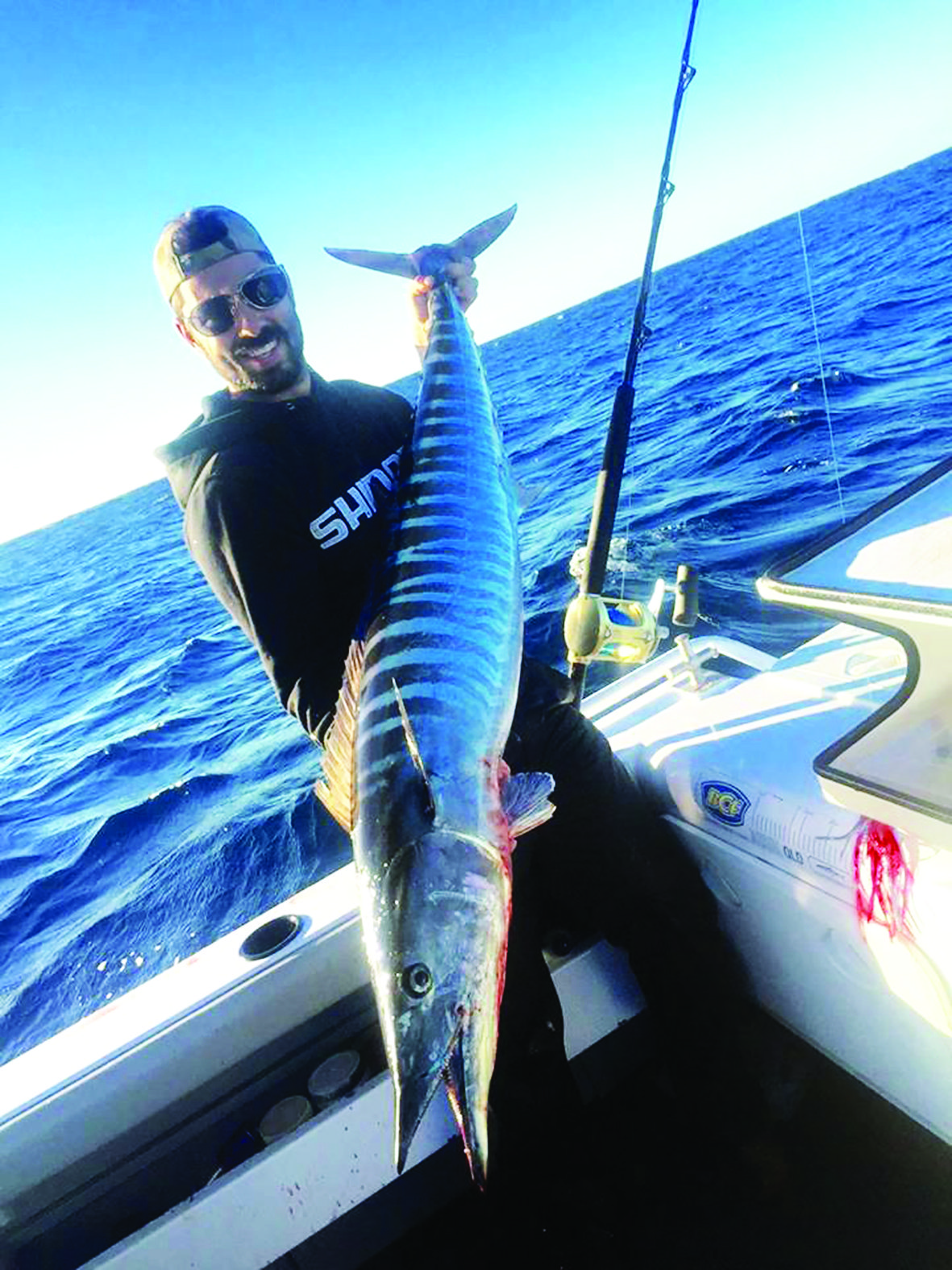 This stonker wahoo was hooked on a trolled hex head around the group off Stradbroke Island in mid-winter last year.