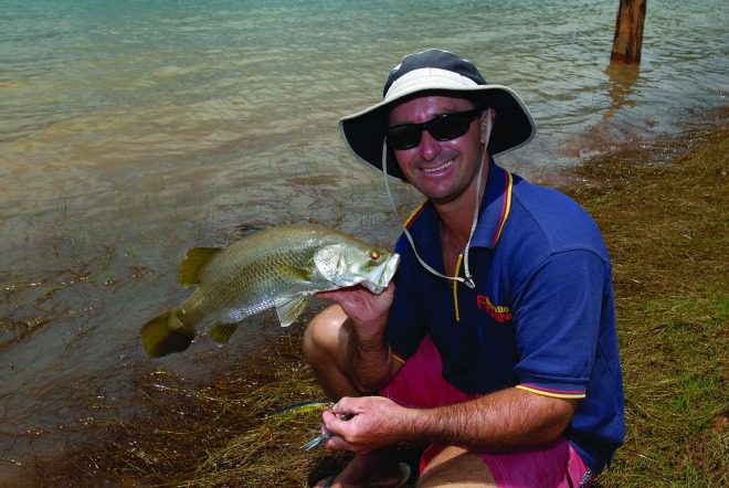 Barramundi catches can be good from the bank, even in the dams. 