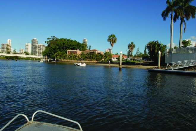 You can access many fishing spots near boat ramps such as this one in the Nerang River.