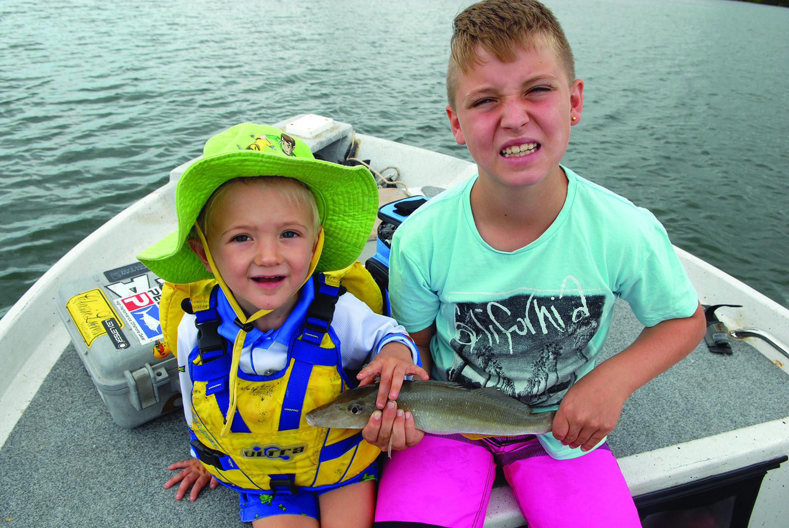 John and Kyle showed off one of their whiting from the Coomera River.