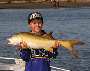 Cade Lucas with a stonker thready taken in the Brisbane River.