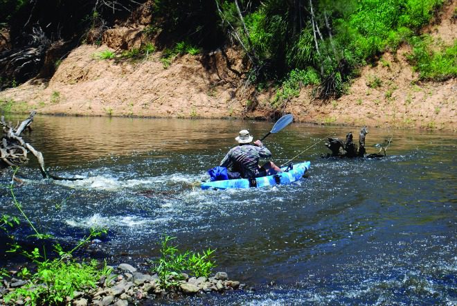 Plan your route through the rapids. Lindsay nearly went for a swim in this instance.