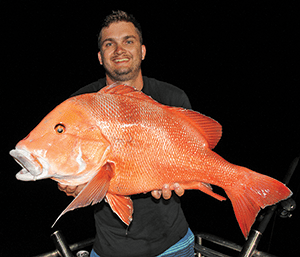 Sam’s red came in the middle of a hot nannygai bite.