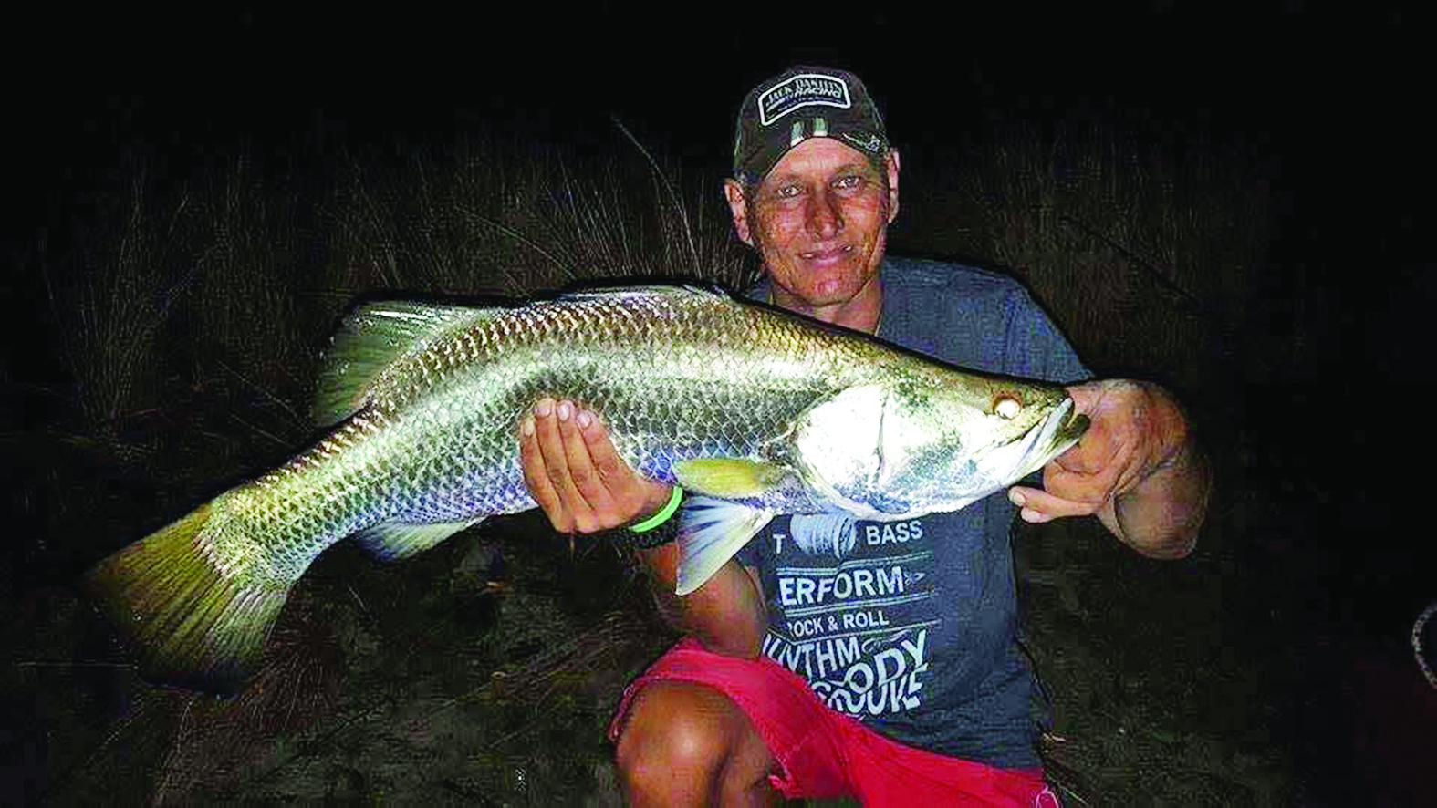 Isto Rama with a rare capture of a Gold Coast barra.