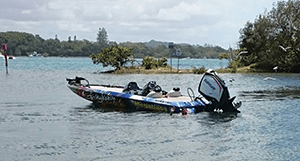 Michael Starkey cooled off after a hot day on the water. 