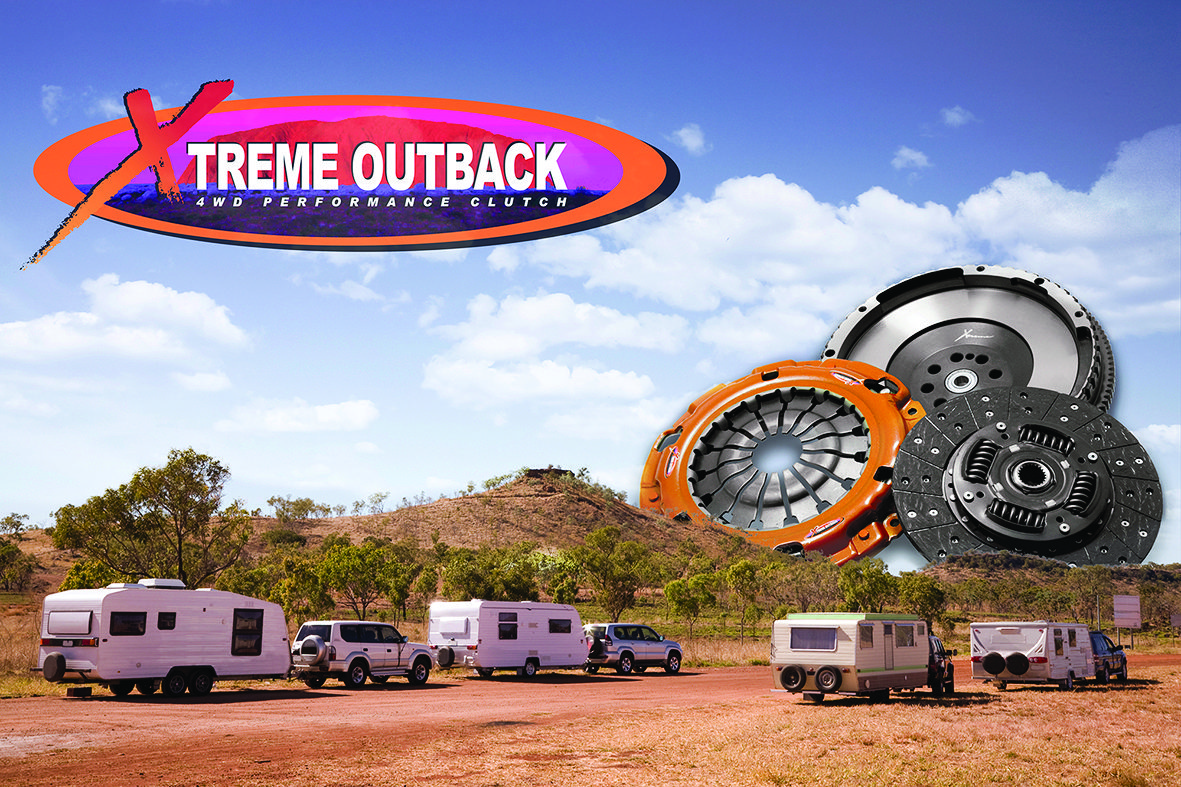 Group of touring trailer caravans at a roadside rest area in outback Western Australia.