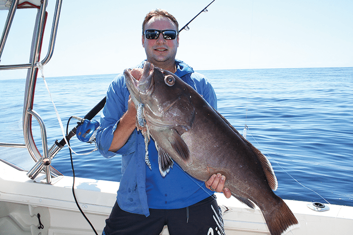 The author boated the first bar cod for the day.