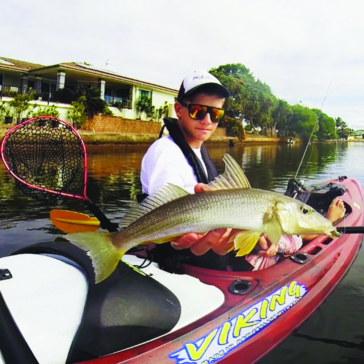 The author and a hungry canal whiting.