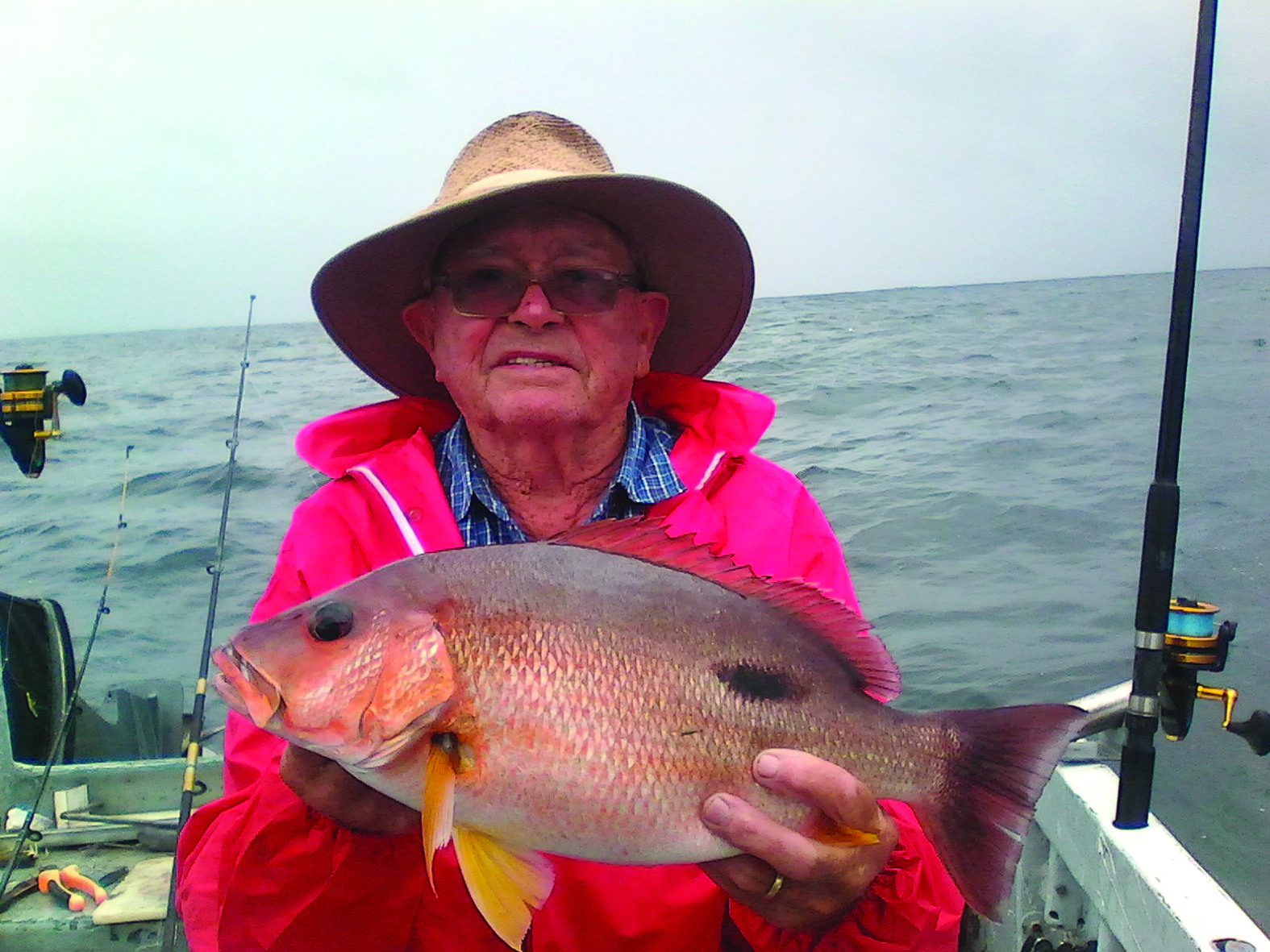 Hugh with a big fat moses perch.