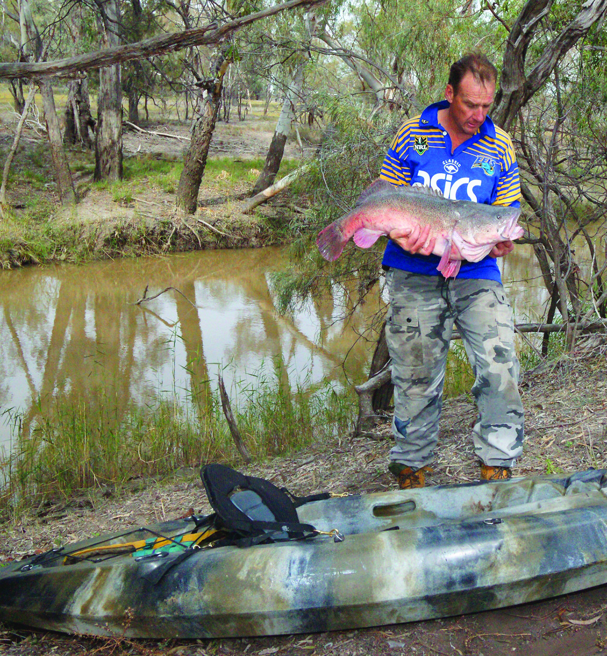 Western rivers such as the Barwon offer good cod fishing in winter. The narrow ends of wider holes are ambush points for cod.