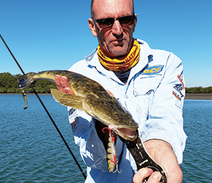 Mal hooked a 58cm flathead while casting a Zerek Fish Trap in 3m of water.