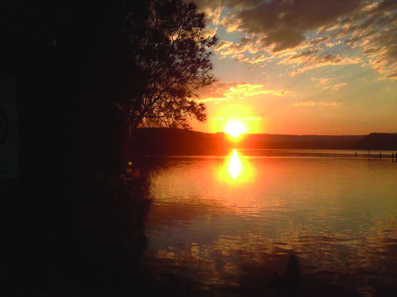 A beautiful sunset over the lake.