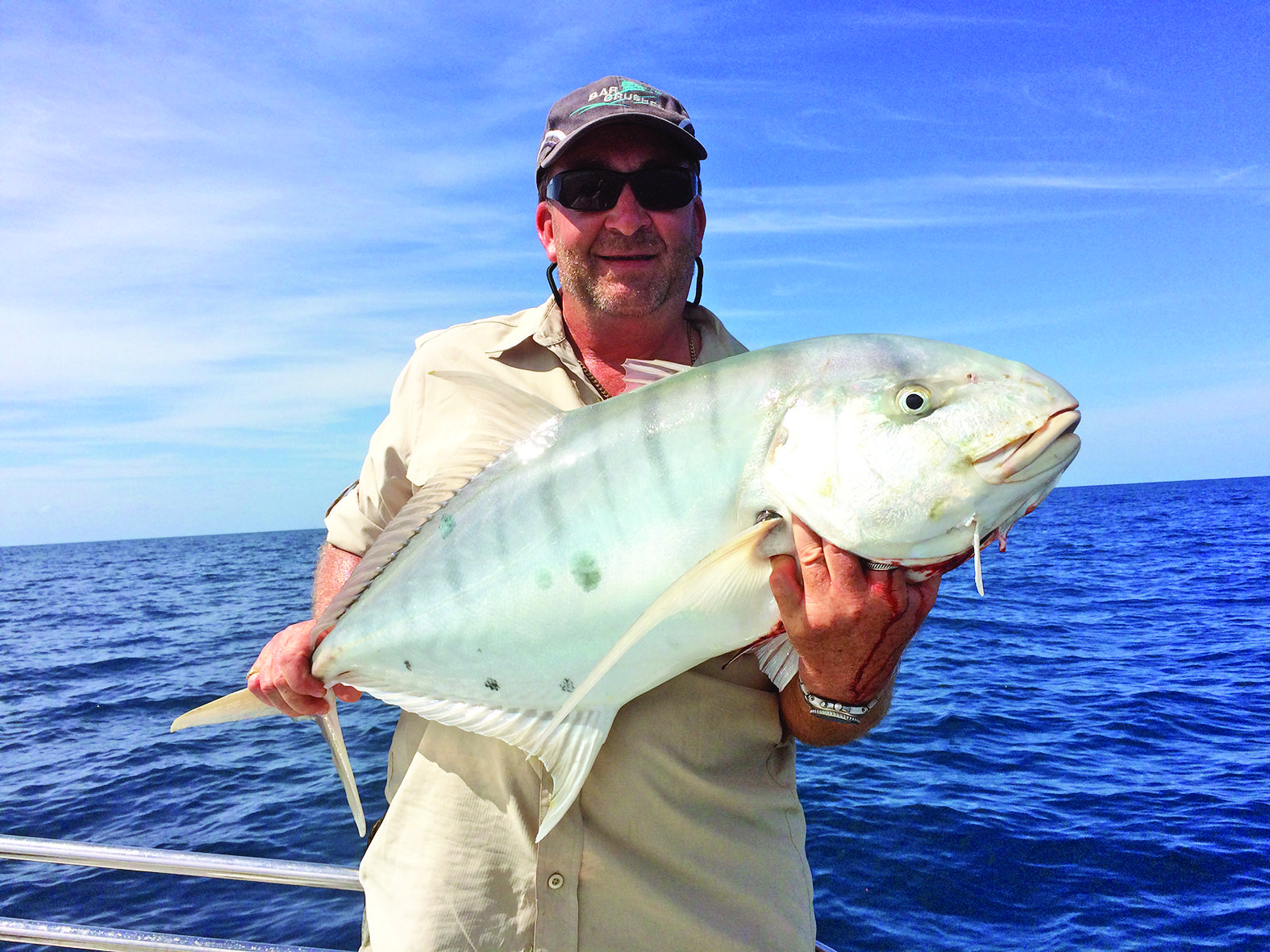 A solid golden trevally landed by Ian.