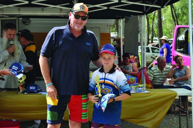 Mitch Morris took the prize for biggest catfish in the junior section.