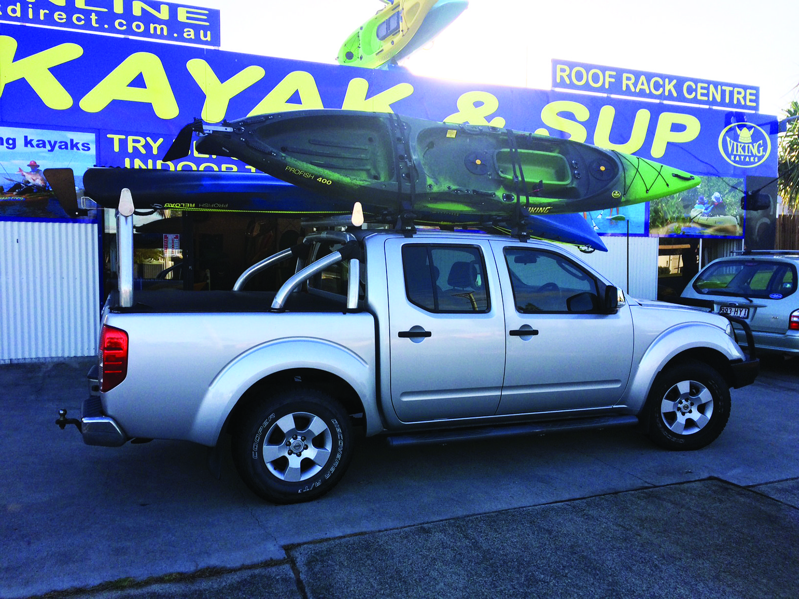 Kayaks loaded and ready to hit the water first thing Sunday morning.