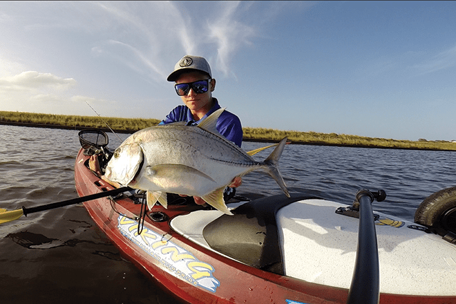 By-catch while fishing for jacks from a kayak. 