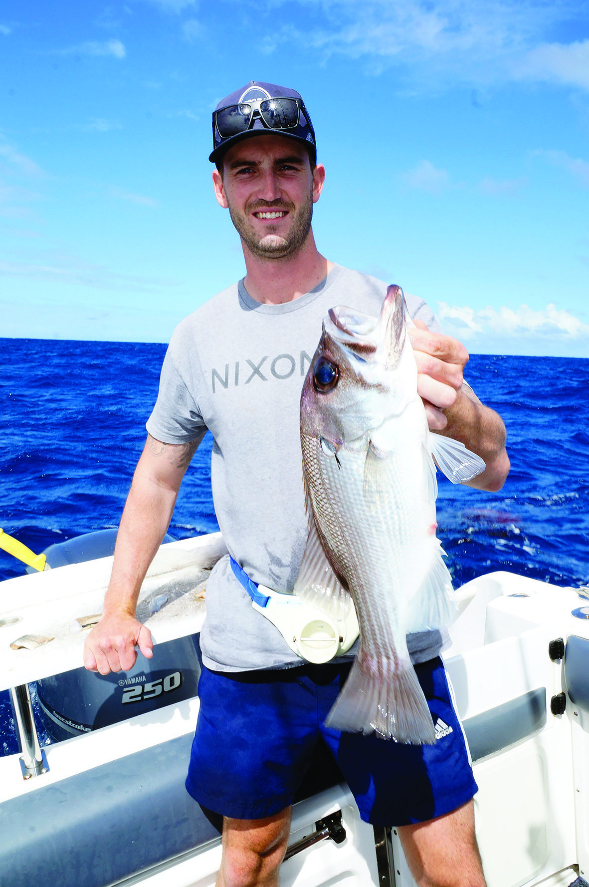 Daniel Hamilton scored this pearl perch on the 33-fathom reef east of the bar.