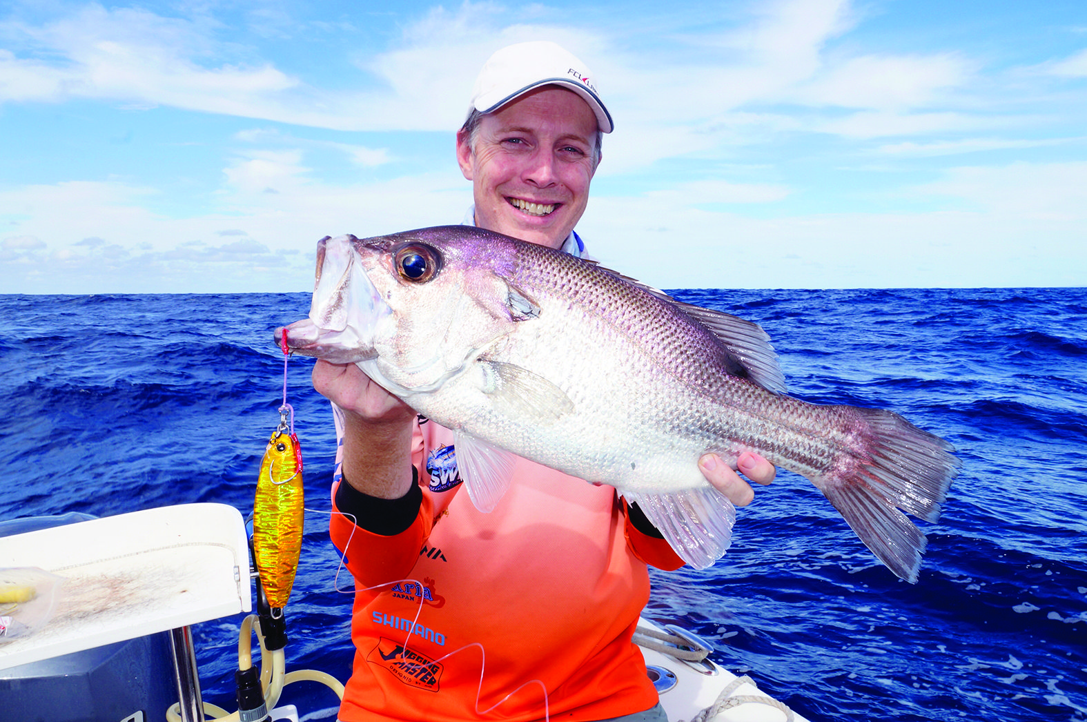 This 56cm pearl perch was Duncan O’Connell’s best jig-caught pearl perch on the heavy oval-shaped jigs.