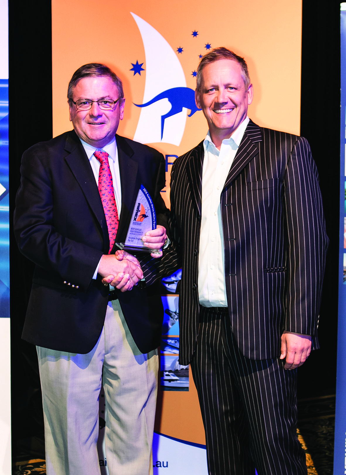 HyDrive Engineering MD Richard Chapman received the AIMEX Export Award at a recent ceremony on behalf of GM Grahame Anderson.