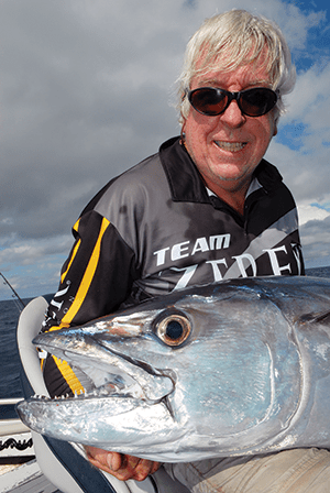 Everything was either big or very toothy at the Wreck Reefs. David Green with a decent doggie. 