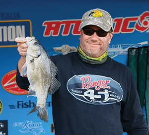 David Boyak with his first-ever Australian bass. 